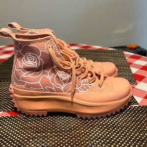Converse Pink Floral High-Top Sneakers